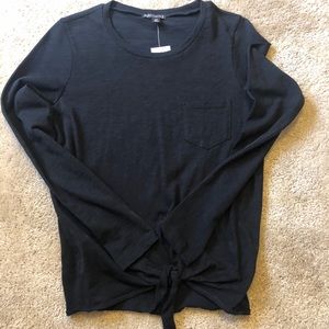 J Crew long sleeve front tie shirt